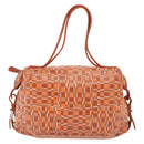 Salvatore Ferragamo Hand Bag PVC Orange Silver Auth BA5281-13