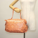 Salvatore Ferragamo Hand Bag PVC Orange Silver Auth BA5281-21