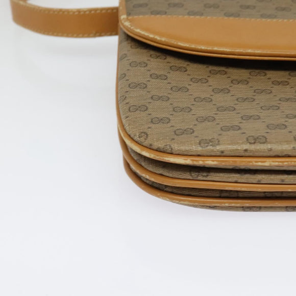 GUCCI Micro GG Supreme Shoulder Bag PVC Beige Gold 004 106 0024 Auth BA5286