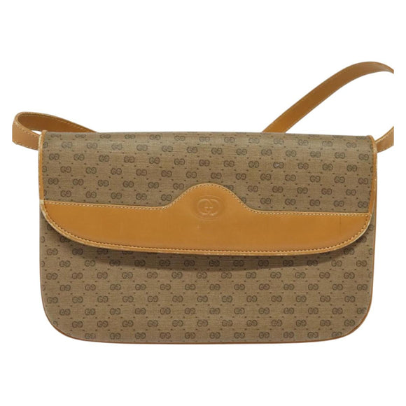 GUCCI Micro GG Supreme Shoulder Bag PVC Beige Gold 004 106 0024 Auth BA5286