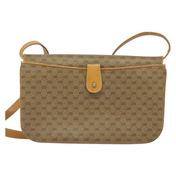 GUCCI Micro GG Supreme Shoulder Bag PVC Beige Gold 004 106 0024 Auth BA5286