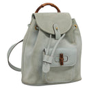 GUCCI Bamboo Backpack Suede Light Blue Gold 003 2058 0030 Auth BA5287-1