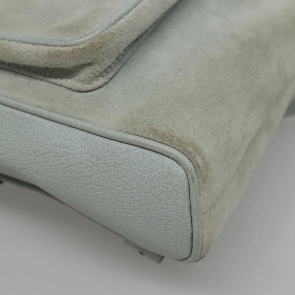 GUCCI Bamboo Backpack Suede Light Blue Gold 003 2058 0030 Auth BA5287