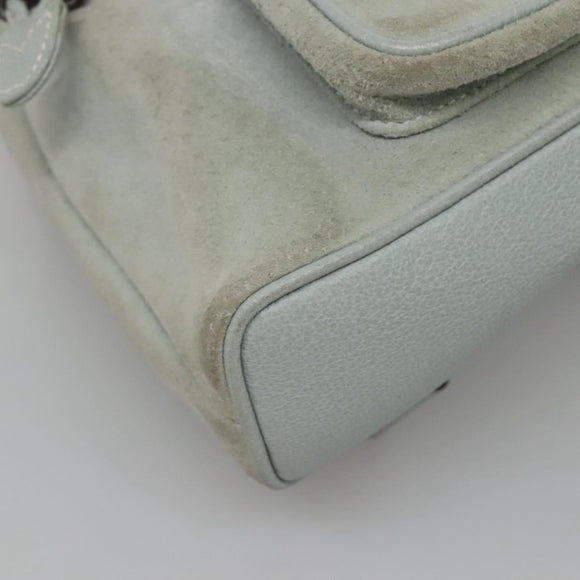 GUCCI Bamboo Backpack Suede Light Blue Gold 003 2058 0030 Auth BA5287