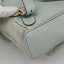 GUCCI Bamboo Backpack Suede Light Blue Gold 003 2058 0030 Auth BA5287-17