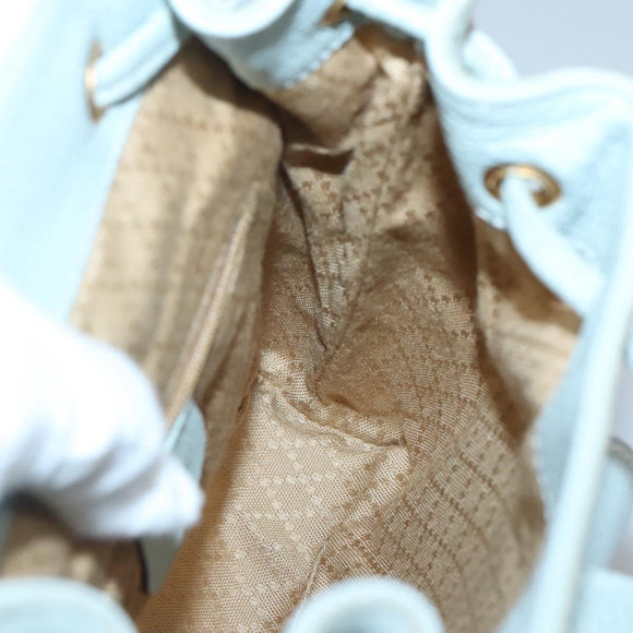 GUCCI Bamboo Backpack Suede Light Blue Gold 003 2058 0030 Auth BA5287