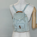GUCCI Bamboo Backpack Suede Light Blue Gold 003 2058 0030 Auth BA5287-23