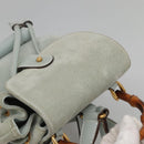 GUCCI Bamboo Backpack Suede Light Blue Gold 003 2058 0030 Auth BA5287-6