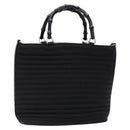 GUCCI Bamboo Hand Bag Canvas Black Silver 000 1998 0588 Auth BA5289-1