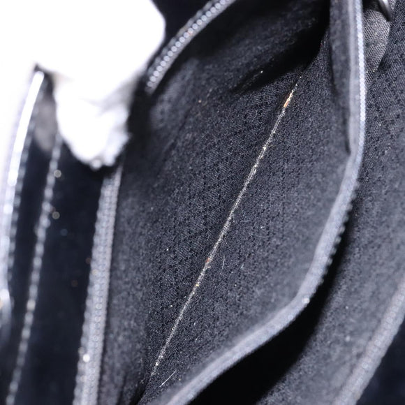 GUCCI Bamboo Hand Bag Canvas Black Silver 000 1998 0588 Auth BA5289