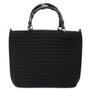 GUCCI Bamboo Hand Bag Canvas Black Silver 000 1998 0588 Auth BA5289-2