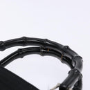 GUCCI Bamboo Hand Bag Canvas Black Silver 000 1998 0588 Auth BA5289-14