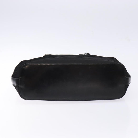 GUCCI Bamboo Hand Bag Canvas Black Silver 000 1998 0588 Auth BA5289