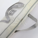 CHANEL Ski Case Sports Line Bag Nylon White Silver CC Auth BA5290V-6