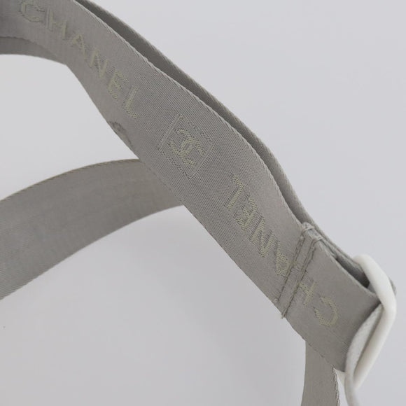 CHANEL Ski Case Sports Line Bag Nylon White Silver CC Auth BA5290V