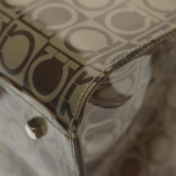 Salvatore Ferragamo Gancini Tote Bag Vinyl Brown Auth BA5292