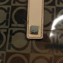 Salvatore Ferragamo Gancini Tote Bag Vinyl Brown Auth BA5292-10