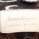 Salvatore Ferragamo Gancini Tote Bag Vinyl Brown Auth BA5292-12