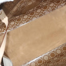 Salvatore Ferragamo Gancini Tote Bag Vinyl Brown Auth BA5292-11