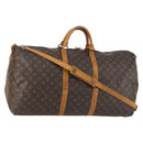 LOUIS VUITTON Monogram Keepall Bandouliere 60 Boston Bag M41412 LV Auth BA5295-1