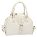 LOEWE Hand Bag Leather White Silver Auth BA5296-1