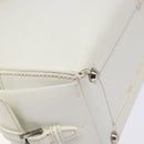 LOEWE Hand Bag Leather White Silver Auth BA5296-8