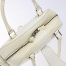 LOEWE Hand Bag Leather White Silver Auth BA5296-21