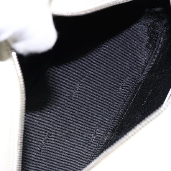 LOEWE Hand Bag Leather White Silver Auth BA5296