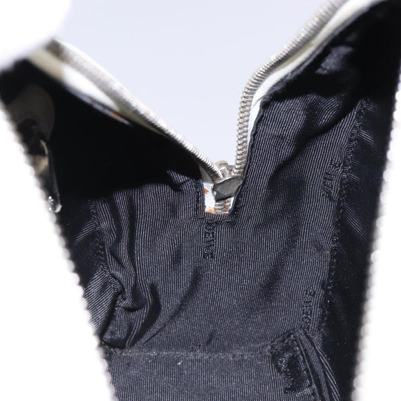 LOEWE Hand Bag Leather White Silver Auth BA5296