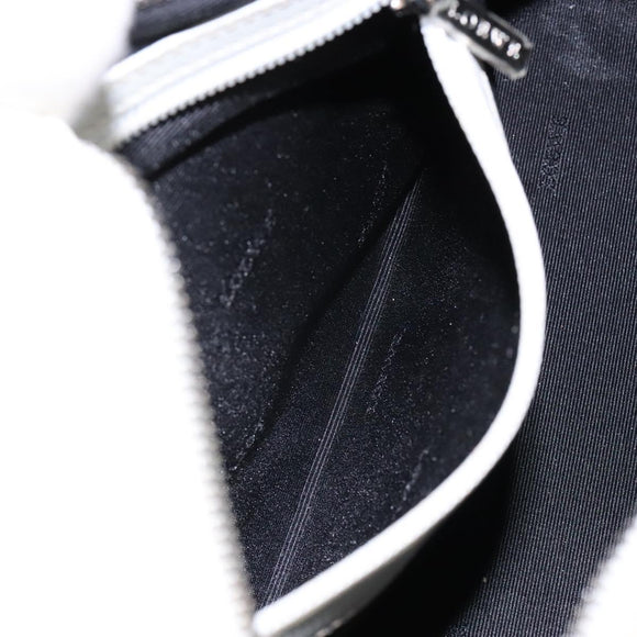 LOEWE Hand Bag Leather White Silver Auth BA5296