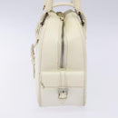 LOEWE Hand Bag Leather White Silver Auth BA5296-3