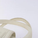 LOEWE Hand Bag Leather White Silver Auth BA5296-14