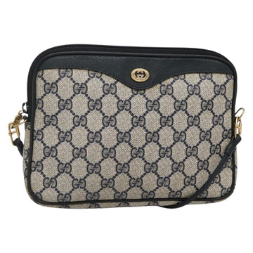 GUCCI GG Supreme Shoulder Bag PVC Navy Gold 97 02 068 Auth BA5298