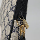 GUCCI GG Supreme Shoulder Bag PVC Navy Gold 97 02 068 Auth BA5298-9