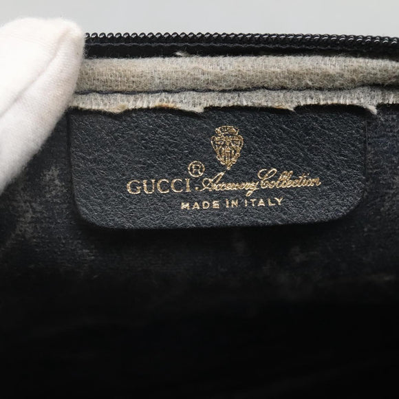 GUCCI GG Supreme Shoulder Bag PVC Navy Gold 97 02 068 Auth BA5298