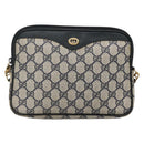 GUCCI GG Supreme Shoulder Bag PVC Navy Gold 97 02 068 Auth BA5298-13