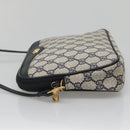 GUCCI GG Supreme Shoulder Bag PVC Navy Gold 97 02 068 Auth BA5298-3