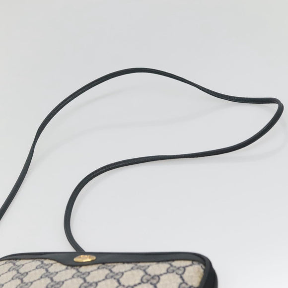 GUCCI GG Supreme Shoulder Bag PVC Navy Gold 97 02 068 Auth BA5298