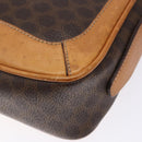 CELINE Macadam Canvas Shoulder Bag PVC Leather Brown Gold Auth BA5299-16