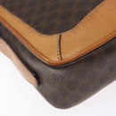 CELINE Macadam Canvas Shoulder Bag PVC Leather Brown Gold Auth BA5299-17