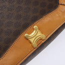 CELINE Macadam Canvas Shoulder Bag PVC Leather Brown Gold Auth BA5299-18