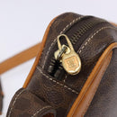 CELINE Macadam Canvas Shoulder Bag PVC Leather Brown Gold Auth BA5299-9