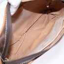 CELINE Macadam Canvas Shoulder Bag PVC Leather Brown Gold Auth BA5299-10