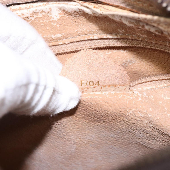 CELINE Macadam Canvas Shoulder Bag PVC Leather Brown Gold Auth BA5299