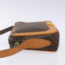 CELINE Macadam Canvas Shoulder Bag PVC Leather Brown Gold Auth BA5299-4