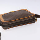 CELINE Macadam Canvas Shoulder Bag PVC Leather Brown Gold Auth BA5299-6