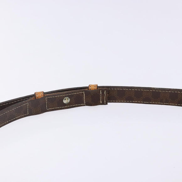 CELINE Macadam Canvas Shoulder Bag PVC Leather Brown Gold Auth BA5299