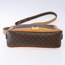 CELINE Macadam Canvas Shoulder Bag PVC Leather Brown Gold Auth BA5299-5