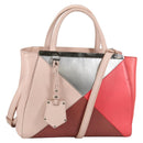 FENDI PETITE 2JOURS Hand Bag Leather 2way Beige Silver Auth BA5301-1