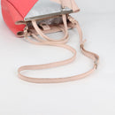 FENDI PETITE 2JOURS Hand Bag Leather 2way Beige Silver Auth BA5301-9